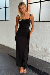 Anna Wrap Maxi Dress - Black