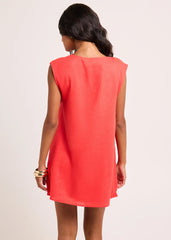 Everlyn Linen Scoop Neck Mini Dress
