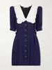 Ruffled silk-jacquard mini dress
