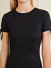 Tie-detailed ribbed stretch-cotton jersey mini dress