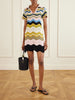 Scalloped crocheted cotton mini dress