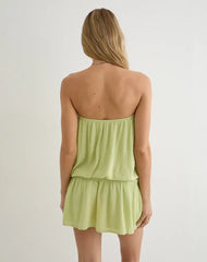 Moka Mini Dress in Crinkle Pistachio
