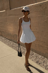 DROP WAIST BUBBLE HEM MINI DRESS