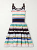 Tiered pointelle-knit mini dress