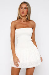 Seeking You Strapless Mini Dress White