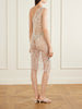 Naia asymmetric embellished open-knit cotton mini dress