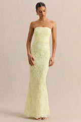 Suzie | Lemon Lace Bandeau Maxi Dress