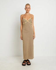 Jenny Plaid Bias Midi Dress in Assorted