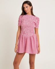 Bonnie Shirred Bubble Mini Dress