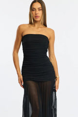 Black Strapless Maxi Dress