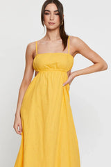 Orange Midi Dress Sleeveless