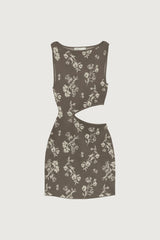 ONE SHOULDER KNIT MINI DRESS WITH CUTOUT