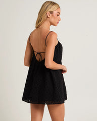 Pia Broderie Throw On Mini Dress