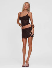 OCTAVIA MINI SKIRT - CHOCOLATE SPARKLE