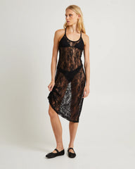 Sacred Lace Midi Dress Black