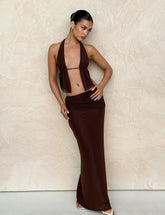 ESHA MAXI SKIRT - BROWN : CHOCOLATE
