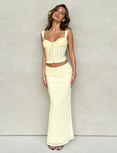 GINNY MAXI SKIRT - YELLOW : LEMON