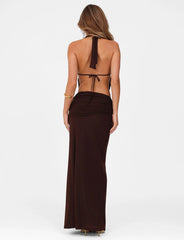 ESHA MAXI SKIRT - BROWN : CHOCOLATE
