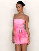 SARIAH MINI SKIRT - PINK : MACRO FLORAL : PINK BLOSSOM