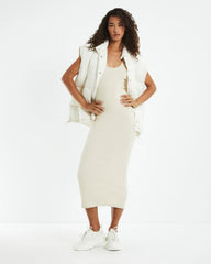 Racer Back Midi Dress Stone