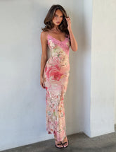 LYRE MAXI DRESS - WATERCOLOUR FLORAL