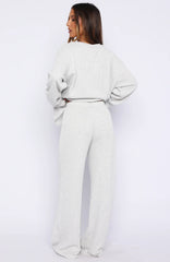 Leave Me Out Of It Waffle Wide Leg Sweatpants Grey Marle