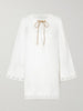 Indra embroidered ramie mini dress
