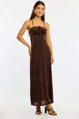 Brown Midi Dress Strappy