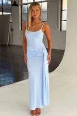 Anna Wrap Maxi Dress - Blue