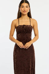 Brown Midi Dress Strappy