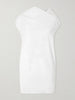 Tatia draped cotton-poplin mini dress