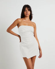 Lui Linen Mini Dress White