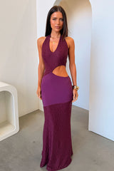 Walker Halterneck Maxi Dress - Plum