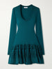Ruffled wool-blend mini dress