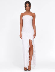 THEO LACE MAXI DRESS - WHITE
