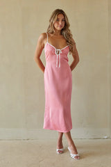 Adalyn Contrast Satin Midi Dress