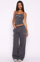 Why Won't You Wide Leg Sweatpants Volcanic