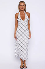 Champagne Dream Midi Dress Shadow Check