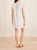 Nessie embroidered striped floral-print organic cotton mini dress