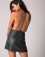 Cindy Mini Dress in Galaxy Twinkle Sequin
