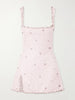 Athena embellished stretch-mesh mini dress