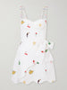 Cool Day scalloped embroidered linen mini dress