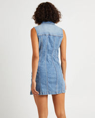 Button Up Denim Mini Dress Lula