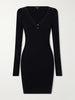 Ribbed cotton and cashmere-blend mini dress