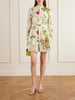 Belted floral-print cotton-voile mini dress