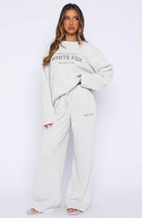 Leave Me Out Of It Waffle Wide Leg Sweatpants Grey Marle
