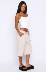 Just My Type Cargo Shorts Stone