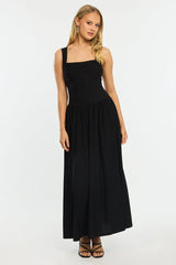 Black Maxi Dress Square Neck