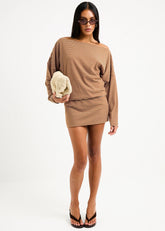 Dara Stripe Off Shoulder Mini Dress
