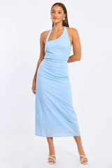 Blue Halter Maxi Dress